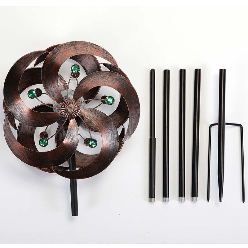 Solar Wind Spinner with Multi-Color LED Lighting Glass Ball