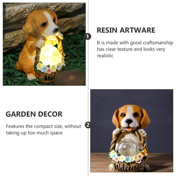 Solar Dog Ornaments Lights for Patio, Lawn, Yard