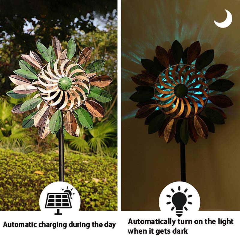 Outdoor Solar Light Wind Spinner Windmill