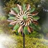 Lotus Design Wind Spinner Windmill with Solar Light