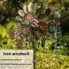 Lotus Design Wind Spinner Windmill with Solar Light