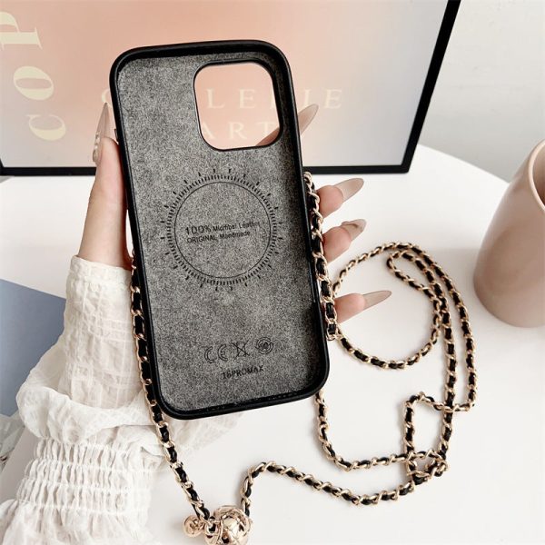 Crossbody Metal Buckle Leather iPhone Case