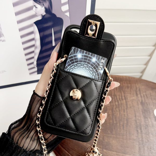 Crossbody Metal Buckle Leather iPhone Case