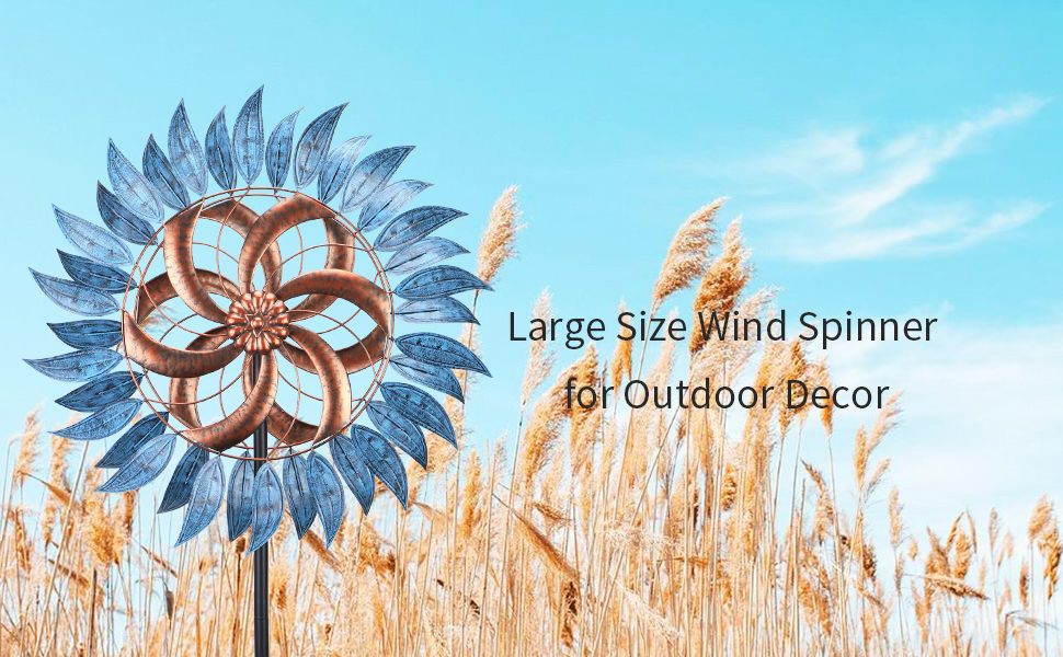 Large Metal Two-Way Wind Spinner For Garden Yard Decor