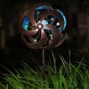 Bronze Wind Spinner with Multi-Color LED Solar Light