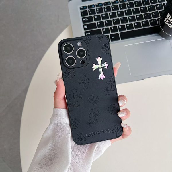 Laser ChromeHearts Pattern iPhone Case