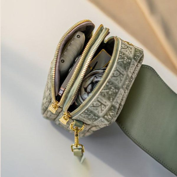 Mint Green Printed Crossbody Bag 9828