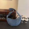 Large Capacity Pleated Denim Commuter Messenger Bag