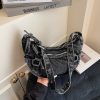 Matin Kim Denim Messenger Bag Retro Wash Crescent Shoulder Bag Women