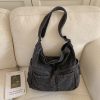 Retro Denim Shoulder Tote Bag Large Capacity Work Commuter