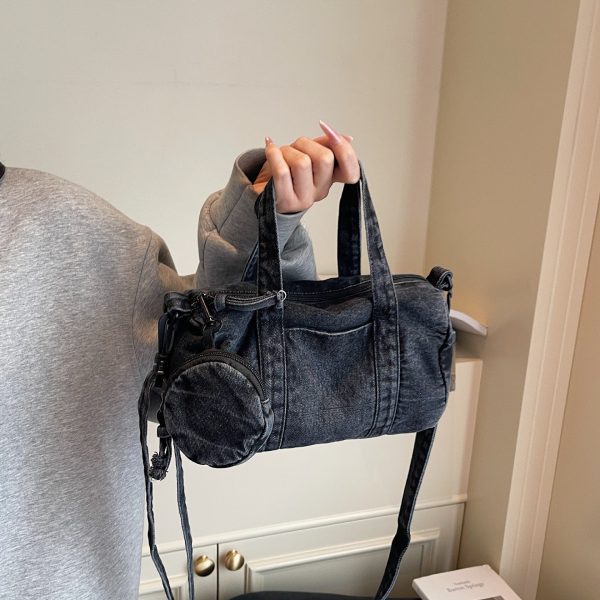 Retro Denim Messenger Bag for Women – Large Capacity Casual Shoulder Bag