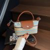Rainbow Woven Straw Shoulder Bag Casual Crossbody Handbag
