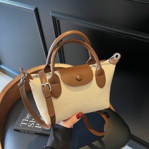 New Niche Design Dumpling Bag Splicing Dragon Bags Xiangchao Versatile Handbag Women'S Contrasting Shoulder Bag