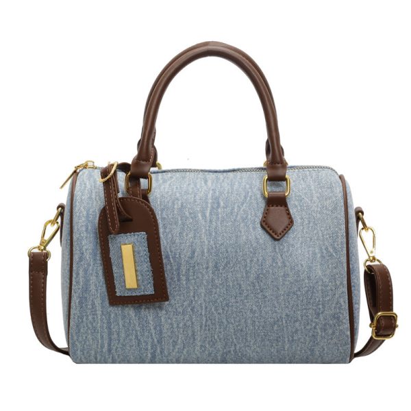 Vintage Boston Bag Denim Commuter Tote Women’s Shoulder Crossbody