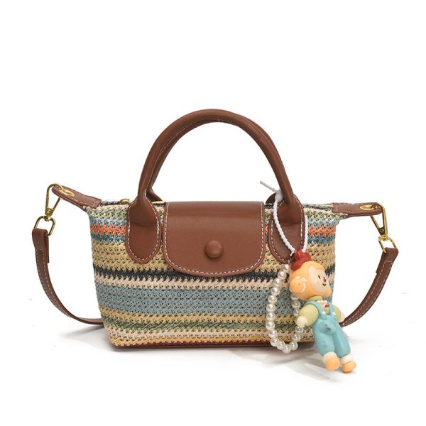 Retro Woven Dragon Stripe Dumpling Shoulder Bag