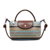 Rainbow Woven Straw Shoulder Bag Casual Crossbody Handbag