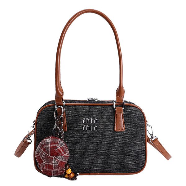 Miu Large-Capacity Square Denim Shoulder Bag