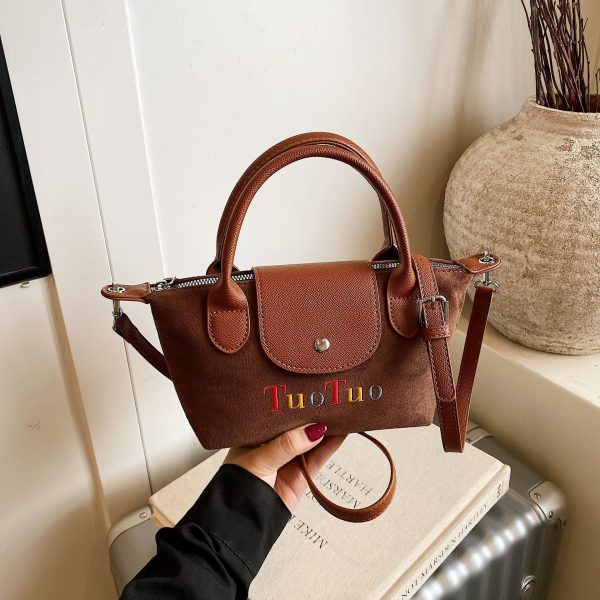 Dragon Bags Textured Splicing Shoulder Messenger Bag Women