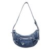 Matin Kim Denim Messenger Bag Retro Wash Crescent Shoulder Bag Women