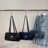 Retro Washed Denim Shoulder Bag – Large Capacity Commuter Bag