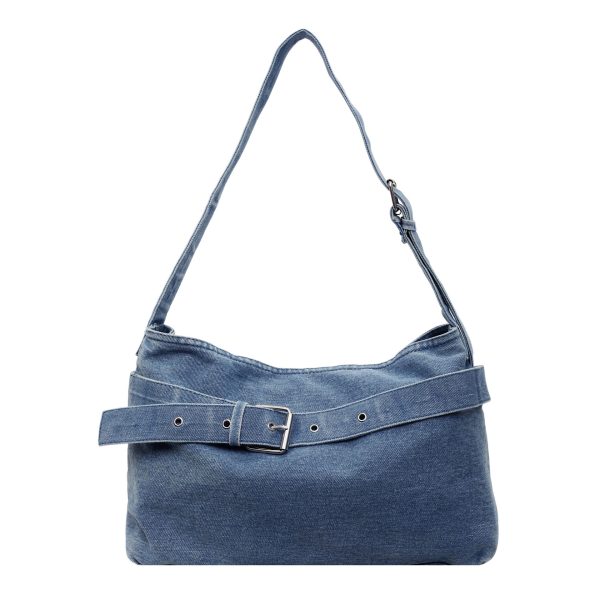 Retro Denim Shoulder Bag Large Capacity Women’s Commuter Messenger Bag