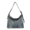 Retro Denim Croissant Messenger Bag Large Capacity Thickened Fabric