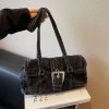 Retro Washed Denim Shoulder Bag – Large Capacity Commuter Bag