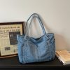 Retro Denim Tote Bag – Large Capacity, Literary Style