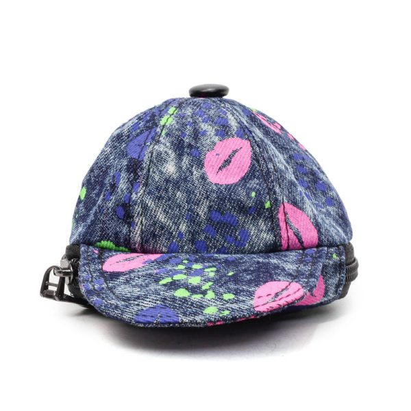 Denim Baseball Cap Messenger Bag with Earphones Storage