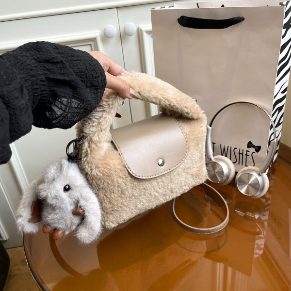 Cute Dragon Plush Shoulder Bag for Women Retro Style