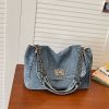Denim Canvas Tote Bag Retro Commuter Shoulder Bag