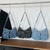 Trend Sense Denim Shoulder Bag Large Capacity Multi-Pocket Student Travel Messenger Bag