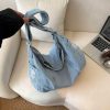 Harajuku Washed Denim Messenger Bag Literary Style Dumpling Bag
