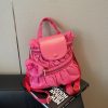 College Dragon Backpack Women Trendy Pleated Nylon Bag