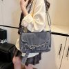 Retro Denim Tote Bag Casual Commuter Shoulder Messenger