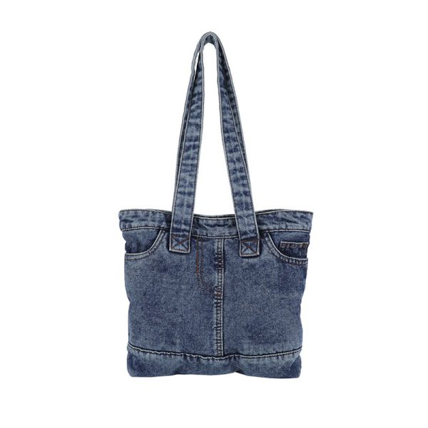 Retro Denim Shoulder Bag Large Capacity Literary Casual Versatile Commuting Tote