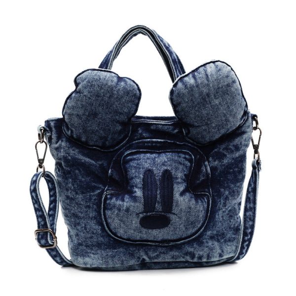 Retro Mickey Mouse Denim Messenger Bag