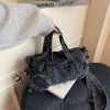 Retro Denim Messenger Bag for Women – Large Capacity Casual Shoulder Bag