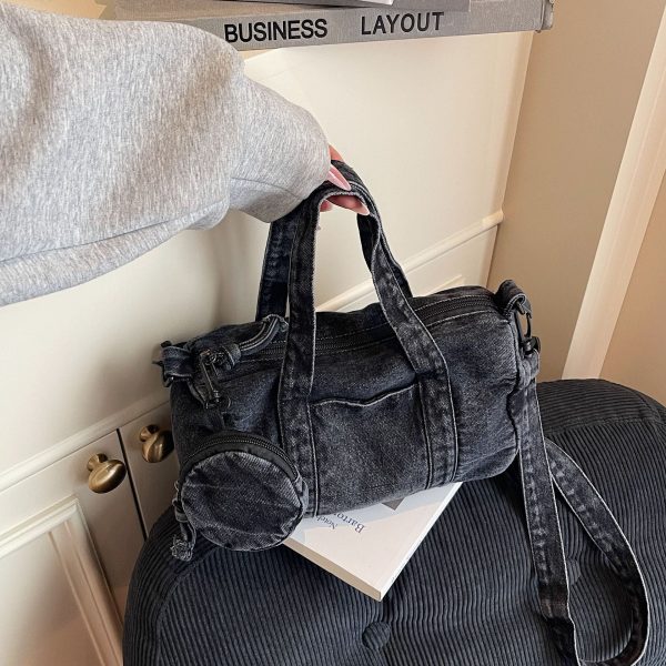 Retro Denim Messenger Bag for Women – Large Capacity Casual Shoulder Bag