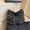 Miu Denim Dumpling Bag Large Capacity Shoulder Crossbody Retro Washed