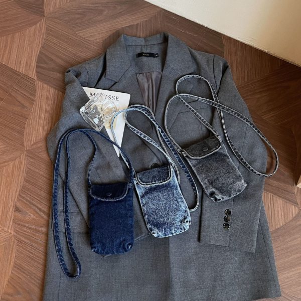 Trendy Retro Denim Messenger Bag – Versatile Lightweight Shoulder Bag