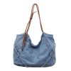 Retro Denim Commuter Shoulder Bag Large Capacity Light Able Tote