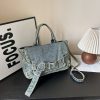 Retro Denim Tote Bag Casual Commuter Shoulder Messenger