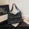 Large Capacity Denim Shoulder Bag for Commuters
