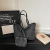 Retro Denim Commuter Tote Bag Large Capacity Shoulder Bag