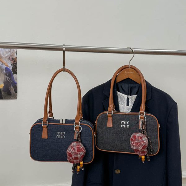 Miu Large-Capacity Square Denim Shoulder Bag