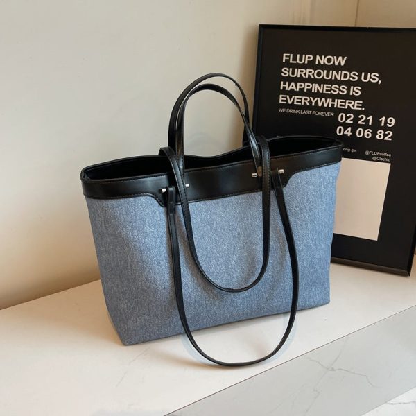 Denim Shoulder Bag Large Capacity Daily Tote