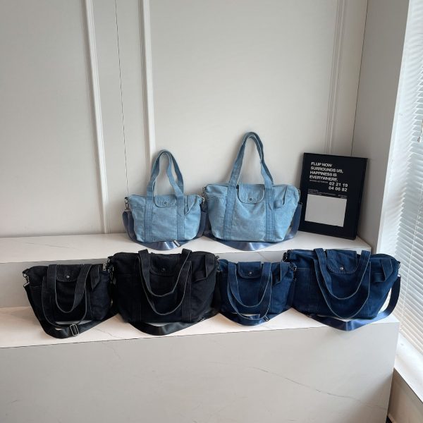 Trendy Large Capacity Denim Dragon Tote Bag for Women