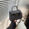 Premium Splicing Kelly Bag Women’s Lock Denim Shoulder Bag