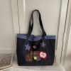Denim Commuter Shoulder Bag Versatile Casual Tote